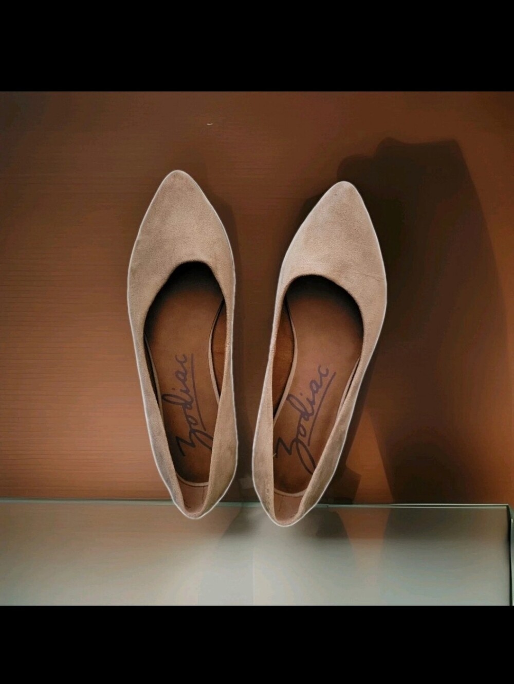 Zodiac Hill Ballet Flat Shoes Womens Size 8.5 Taupe Slip On Pointed Toe